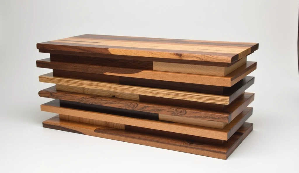 Layered Contemporary Wooden Stand
